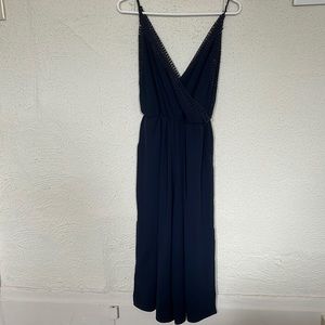 Abercrombie navy jumpsuit with cropped flare legs